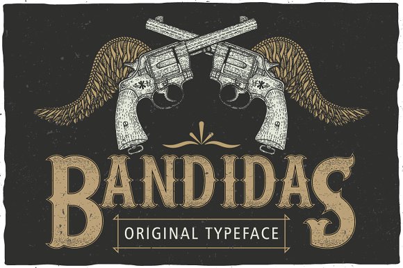 Beispiel einer Bandidas Label Font-Schriftart